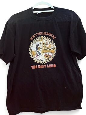 Vintage Black Bethlehem The Holy Land Graphic Tee